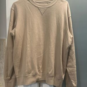 Uniqlo Men’s Beige Pullover Crewneck Lightweight Sweatshirt Small